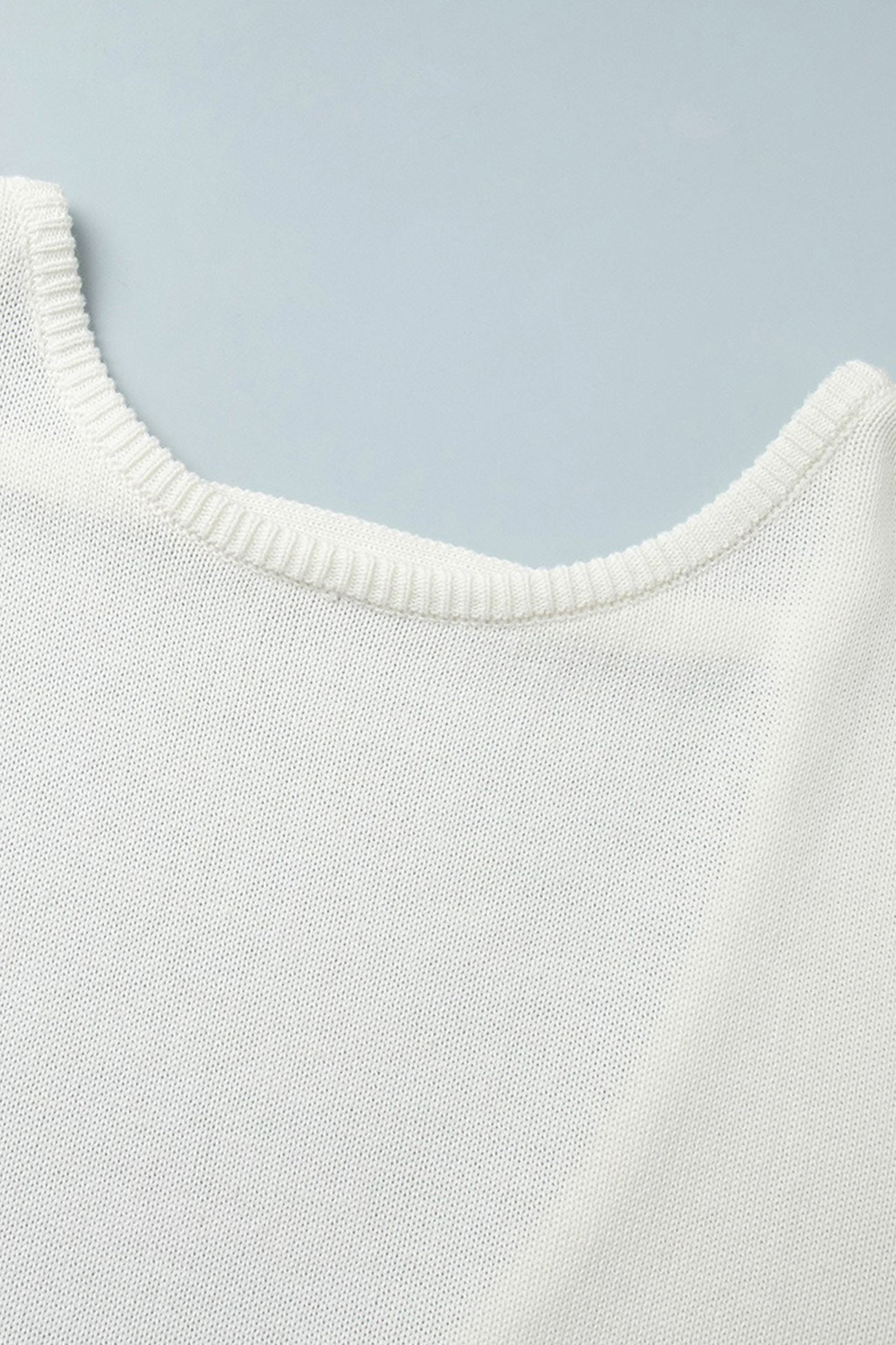 Crew Neck Backless Cotton Sweater