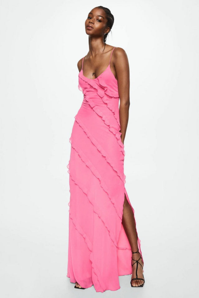 Ocean Waves Tiered Ruffle Maxi Dress