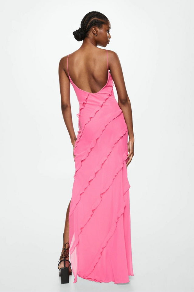 Ocean Waves Tiered Ruffle Maxi Dress