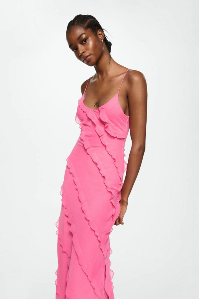 Ocean Waves Tiered Ruffle Maxi Dress
