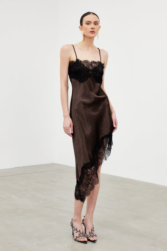 Bess Spaghetti Lace Midi Dress