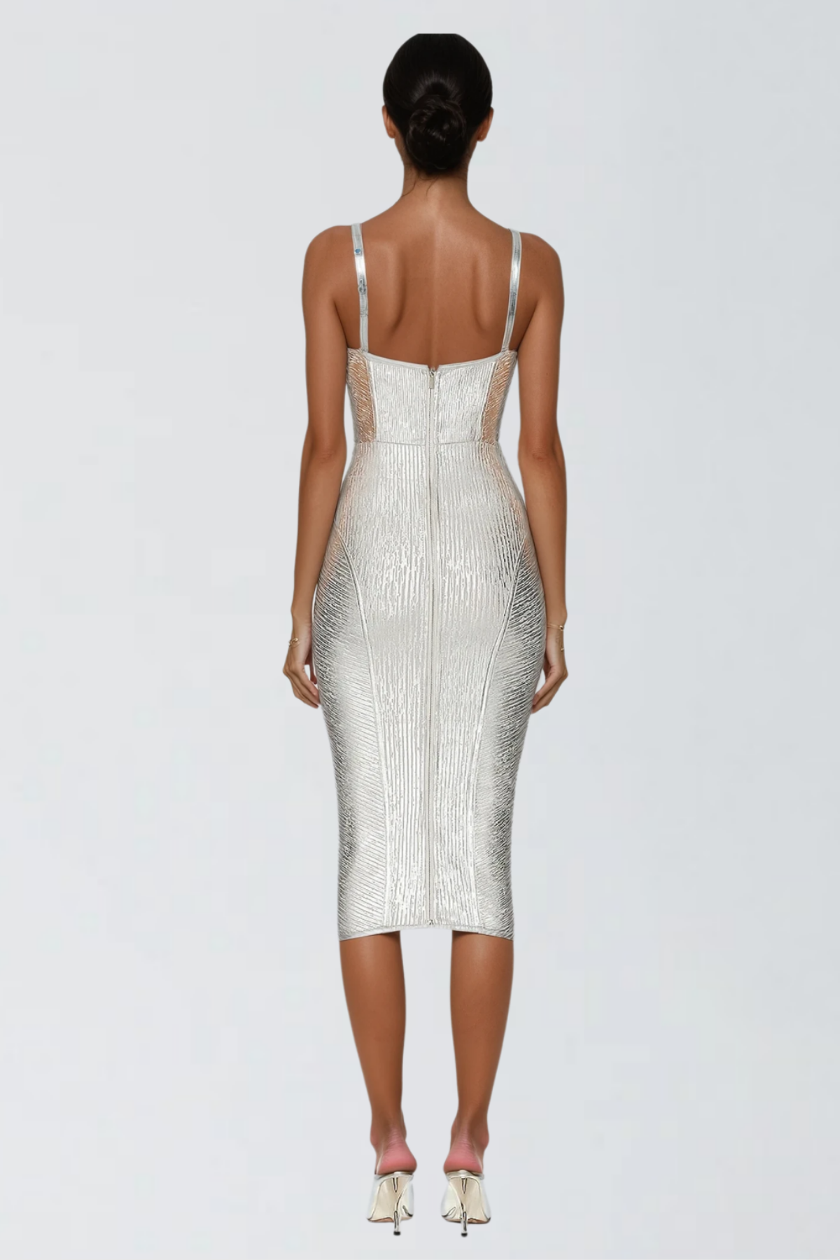 Doruk Metallic Bandage Midi Dress