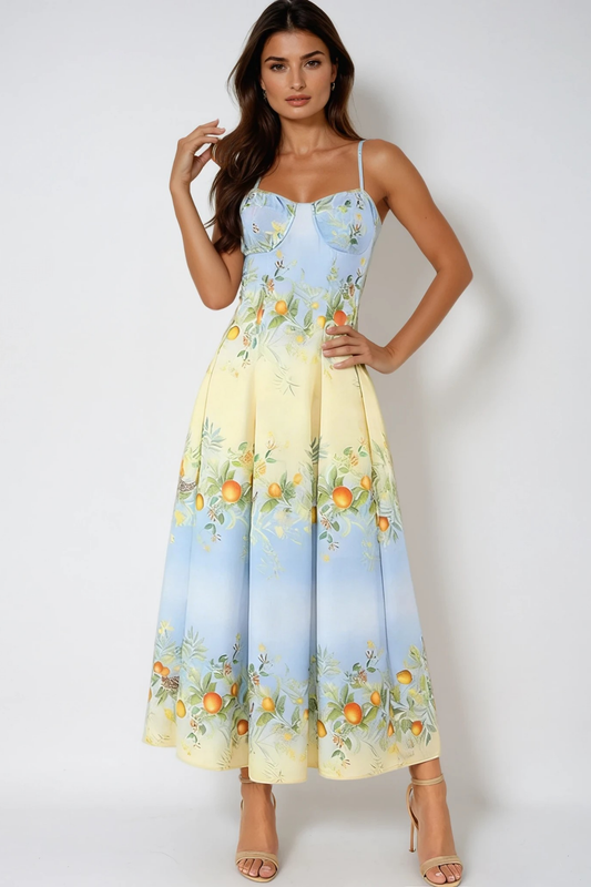 Emirhan Floral Ruffle Maxi Dress