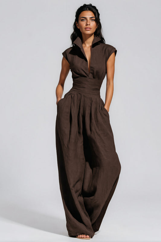 Hermanus V Neck Ruch Jumpsuit