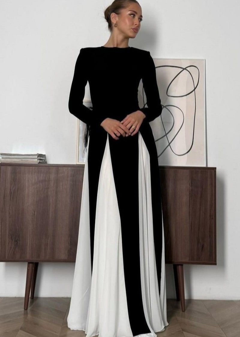 2 tone maxi dress Sofie Two Tone Pleated Maxi Dress