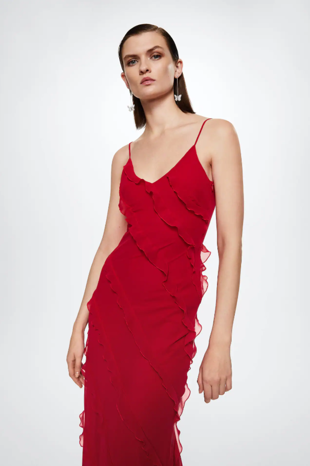 Ocean Waves Tiered Ruffle Maxi Dress