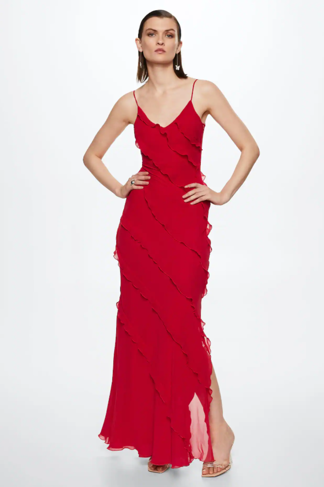 Ocean Waves Tiered Ruffle Maxi Dress