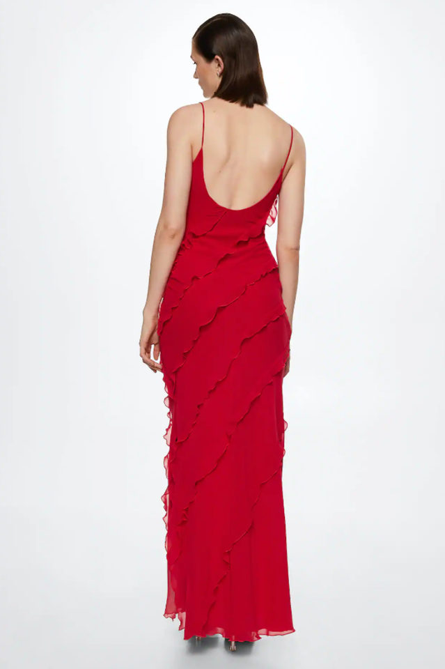 Ocean Waves Tiered Ruffle Maxi Dress