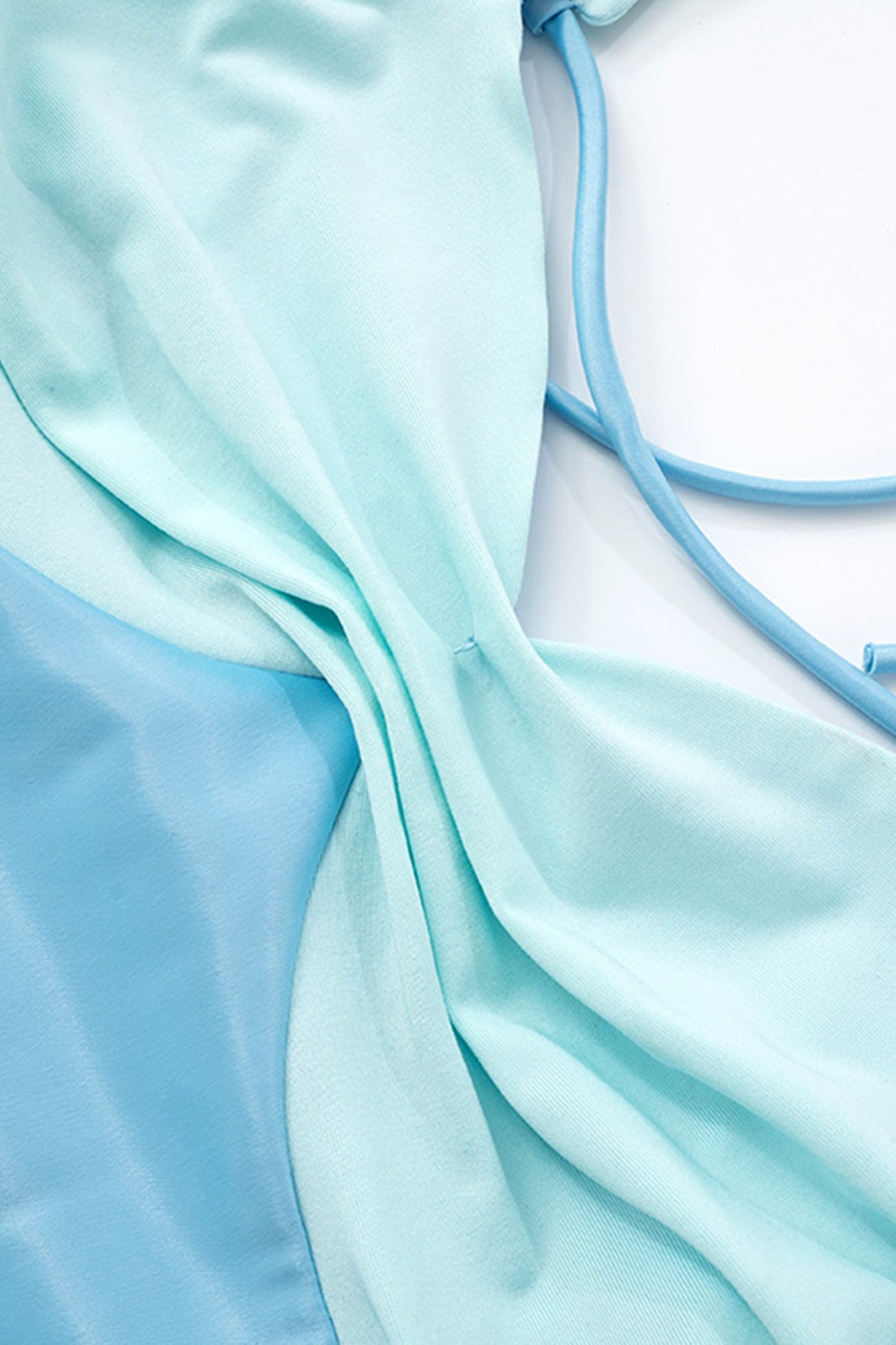 Satin Contrast Color Tie-up Cami Dress