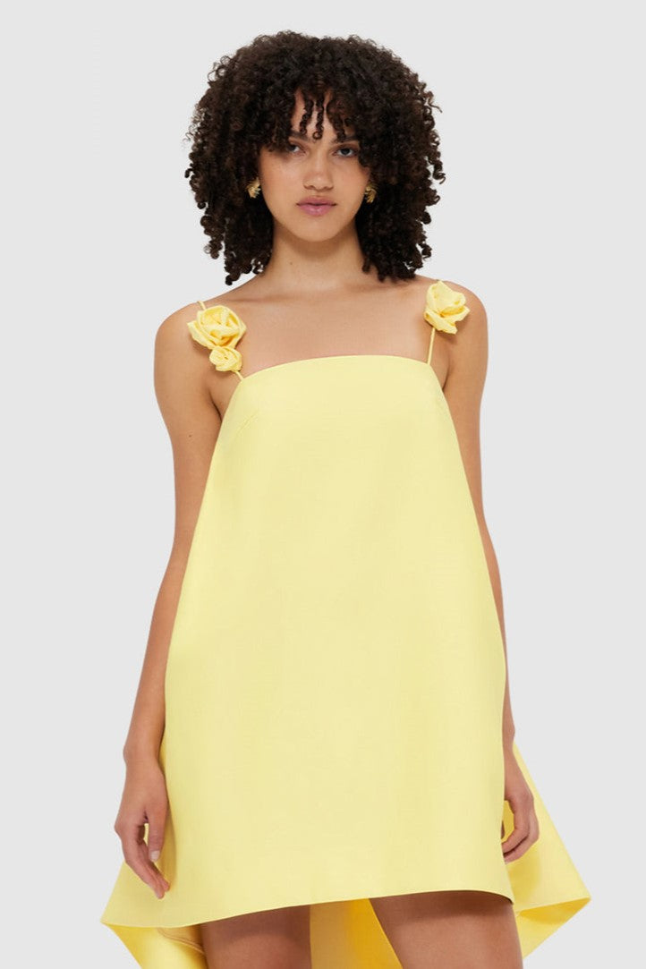 Emma Spaghetti Strap Rose Detail Mini Dress