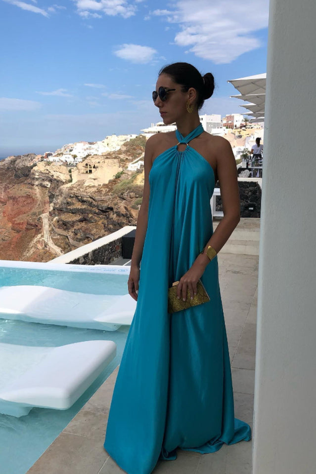 Ofelia Halter Loop Maxi Dress