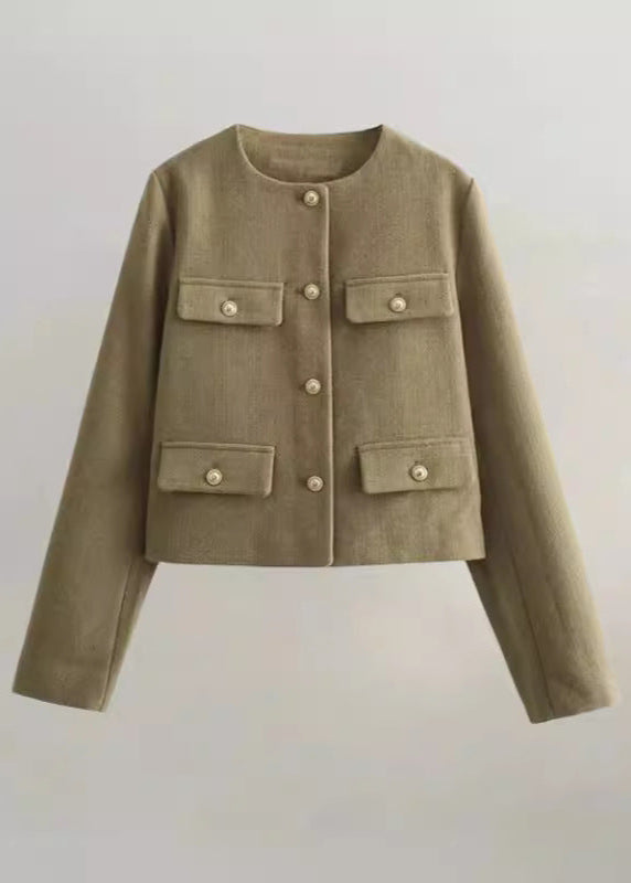 TailoRed Tweed Cropped Jacket â€?Classic Elegance with Gold Button Accents