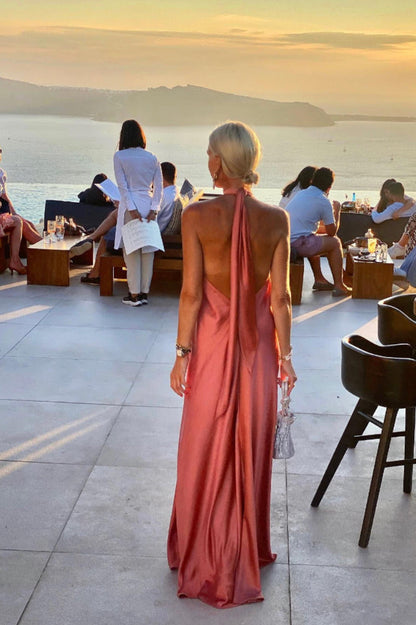 Ofelia Halter Loop Maxi Dress