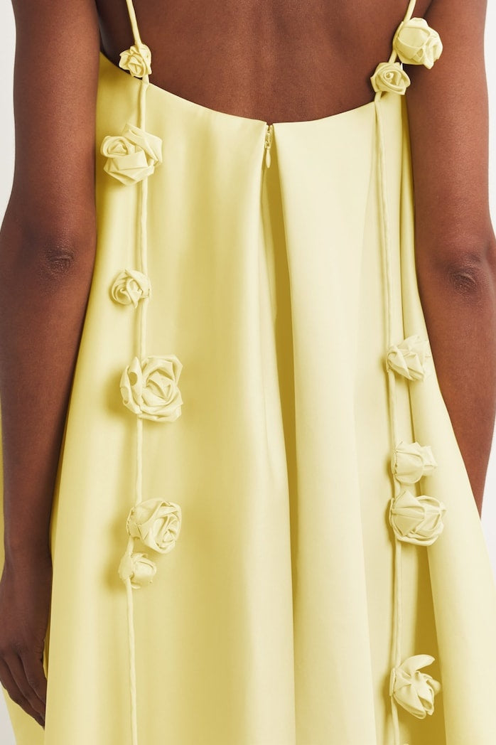 Emma Spaghetti Strap Rose Detail Mini Dress