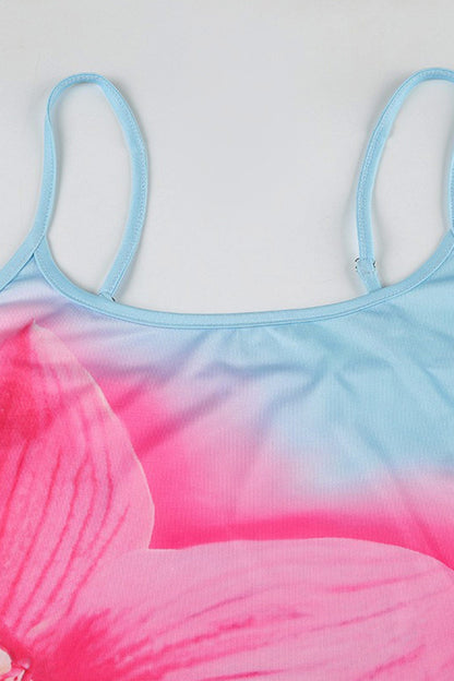 Floral Backless A-line Cami Dress