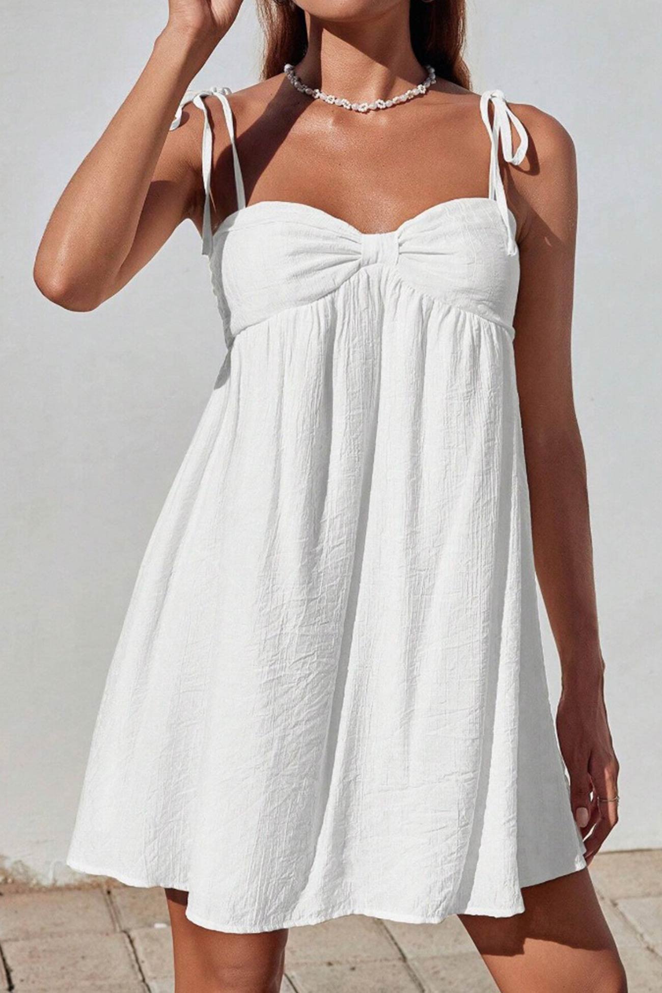 Bow Tie-up Cami Mini Dress