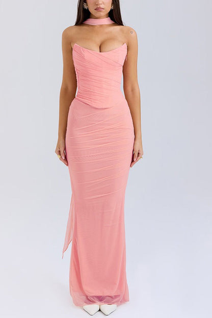 Mesh Corset Vest Pack Hip Skirt Set