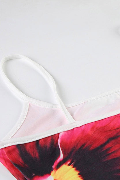 Floral Backless A-line Cami Dress