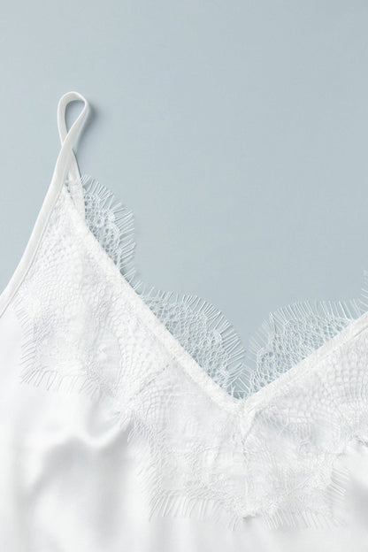 Satin Lace Side Slit Cami Dress