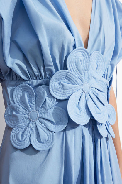 Maggie Floral Applique V-neck Maxi Dress