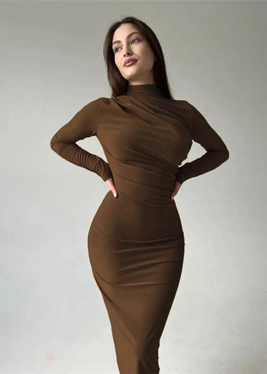 Luxe Slim-Fit Elegant Long Sheath Dress for Women