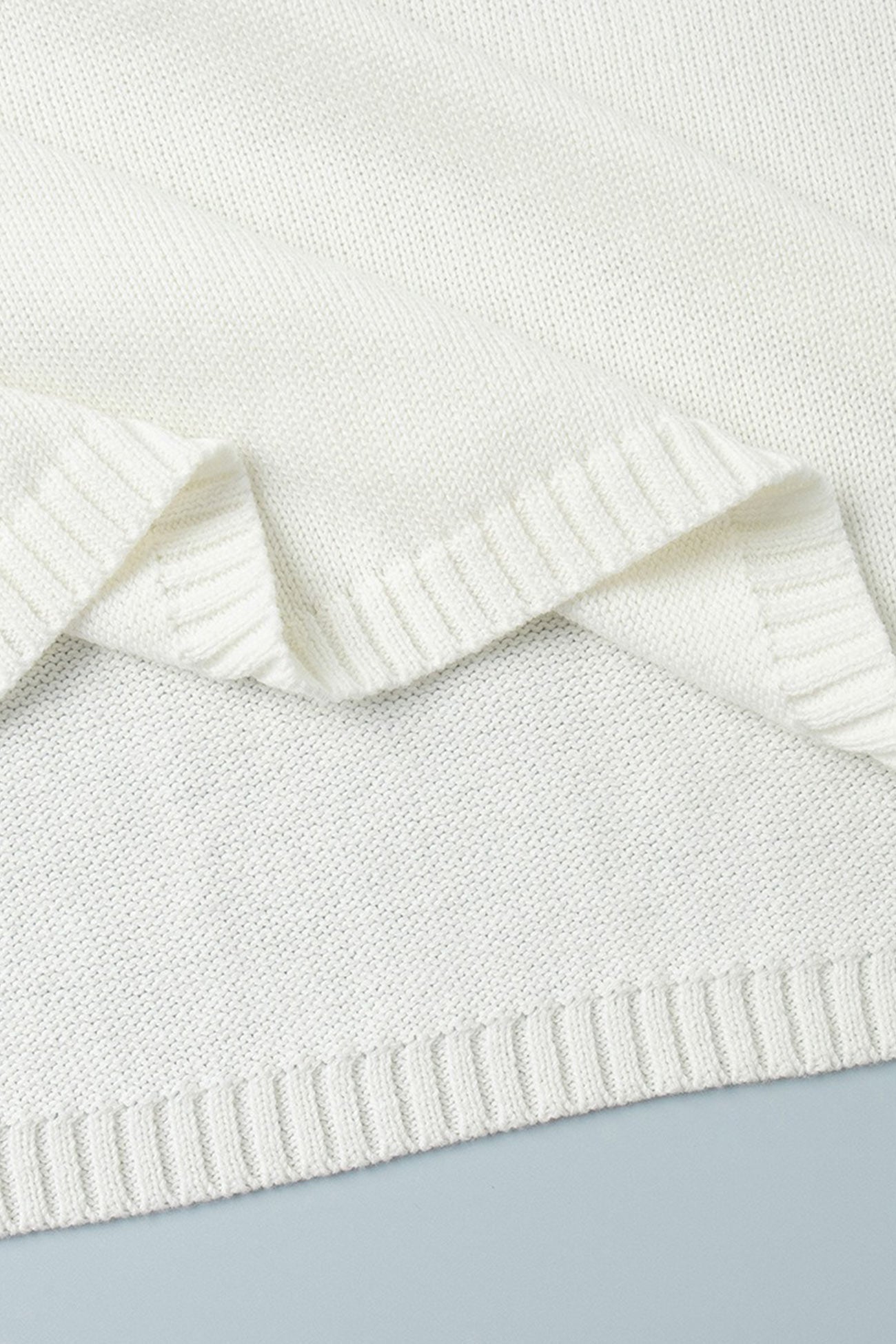 Crew Neck Backless Cotton Sweater