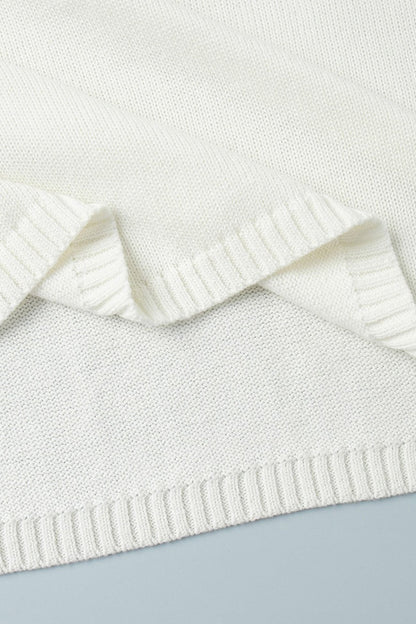 Crew Neck Backless Cotton Sweater