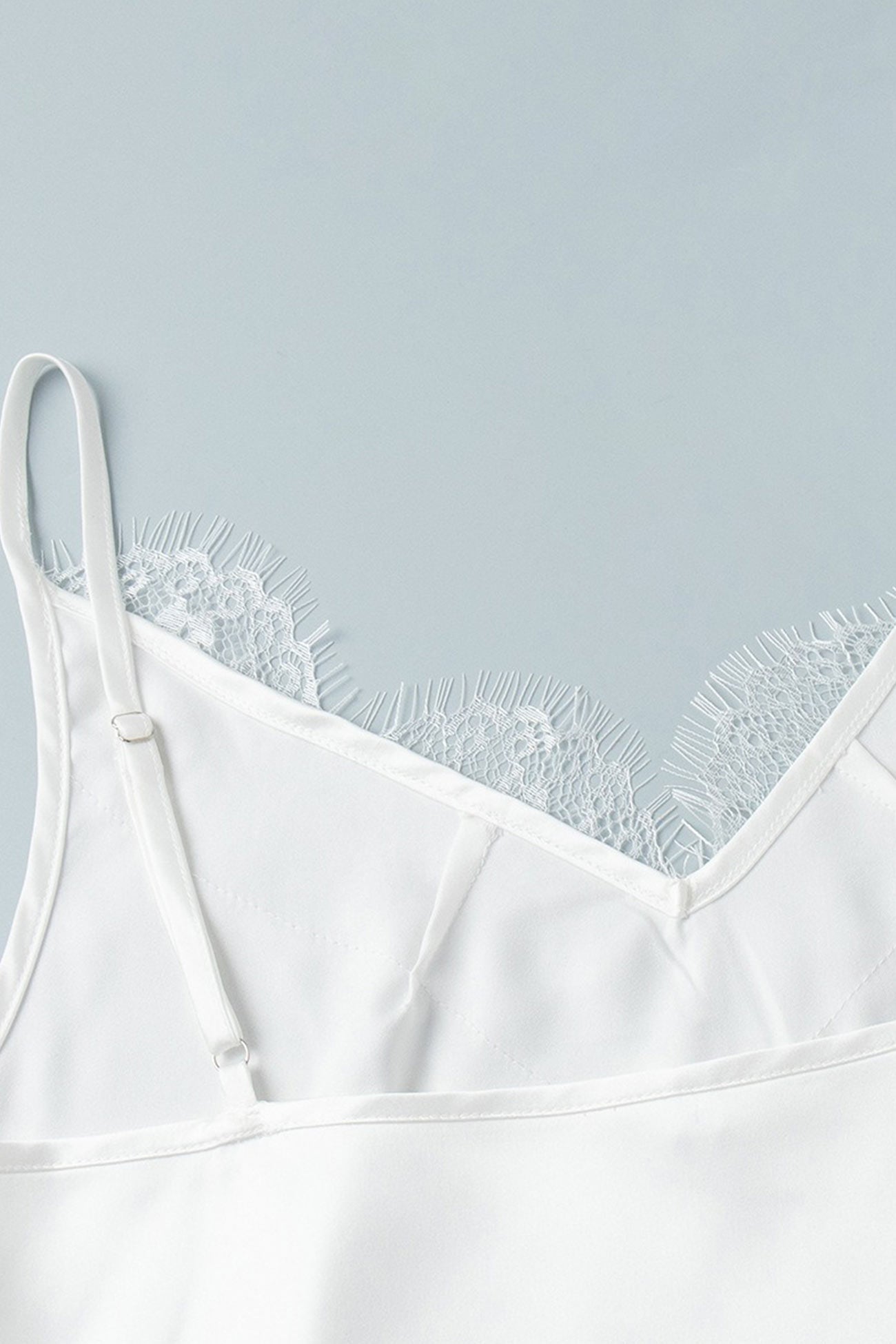 Satin Lace Side Slit Cami Dress