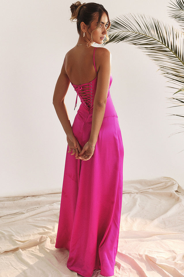 Anabella Black Lace Up Maxi Dress – Wiwor