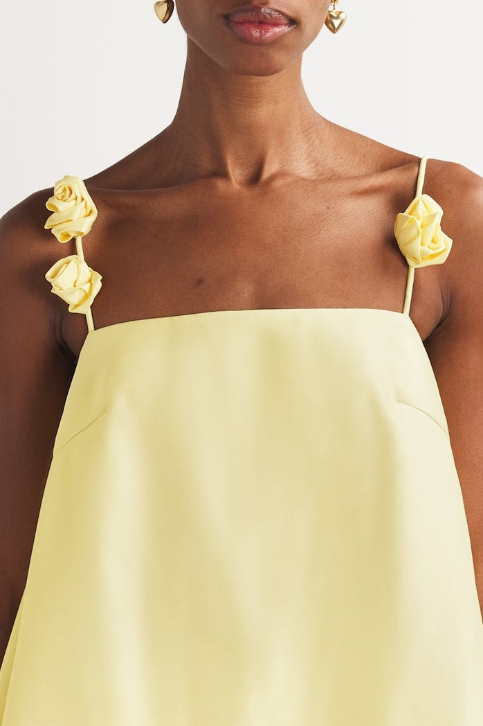 Emma Spaghetti Strap Rose Detail Mini Dress