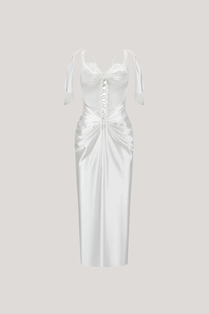 Beowulf Satin Corset Midi Dress