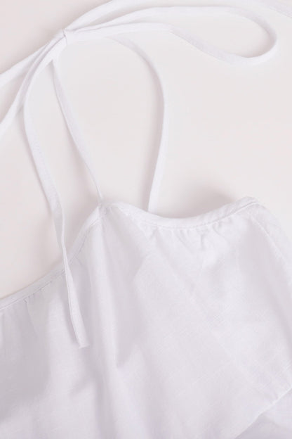 Cotton Tie-straps Tiered Cami Babydoll Dress