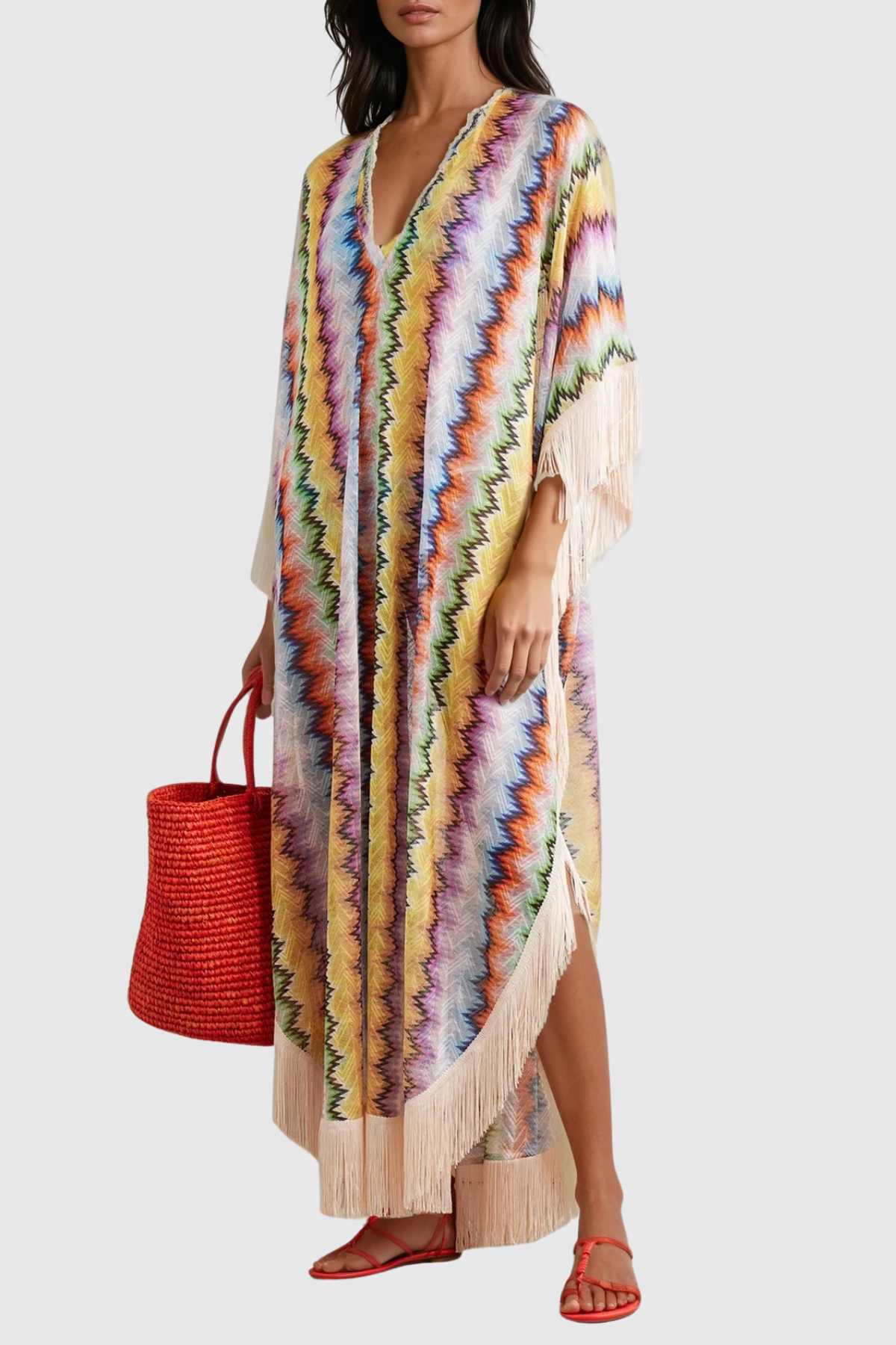 Daouda Fringe Stripe Maxi Dress