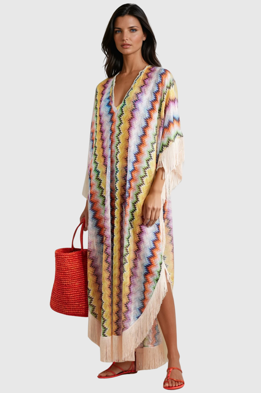 Daouda Fringe Stripe Maxi Dress
