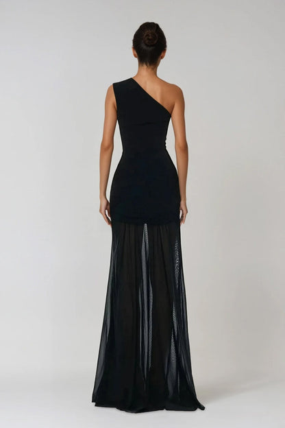 Dazbog One Shoulder Cutout Asymmetric Maxi Dress