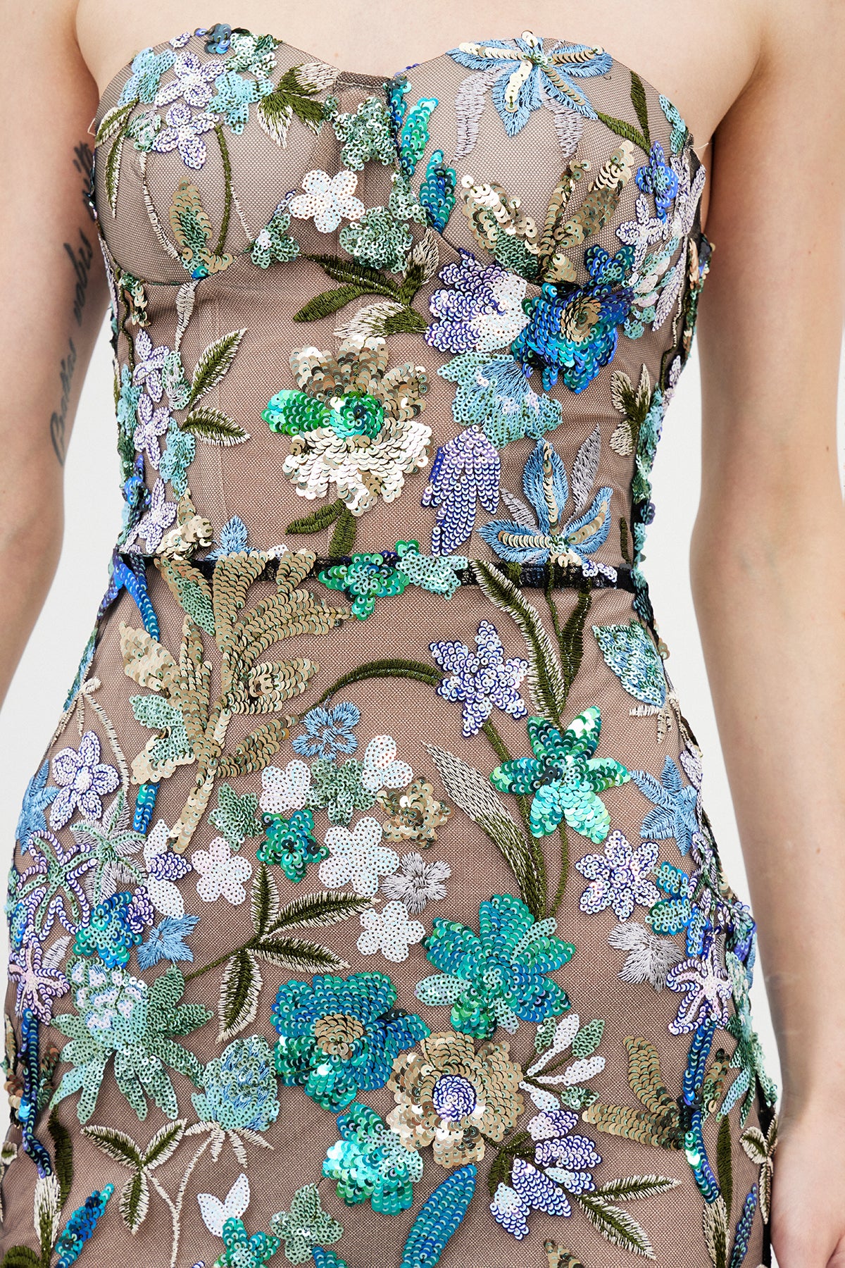 Denica Mesh Sequin Maxi Dress