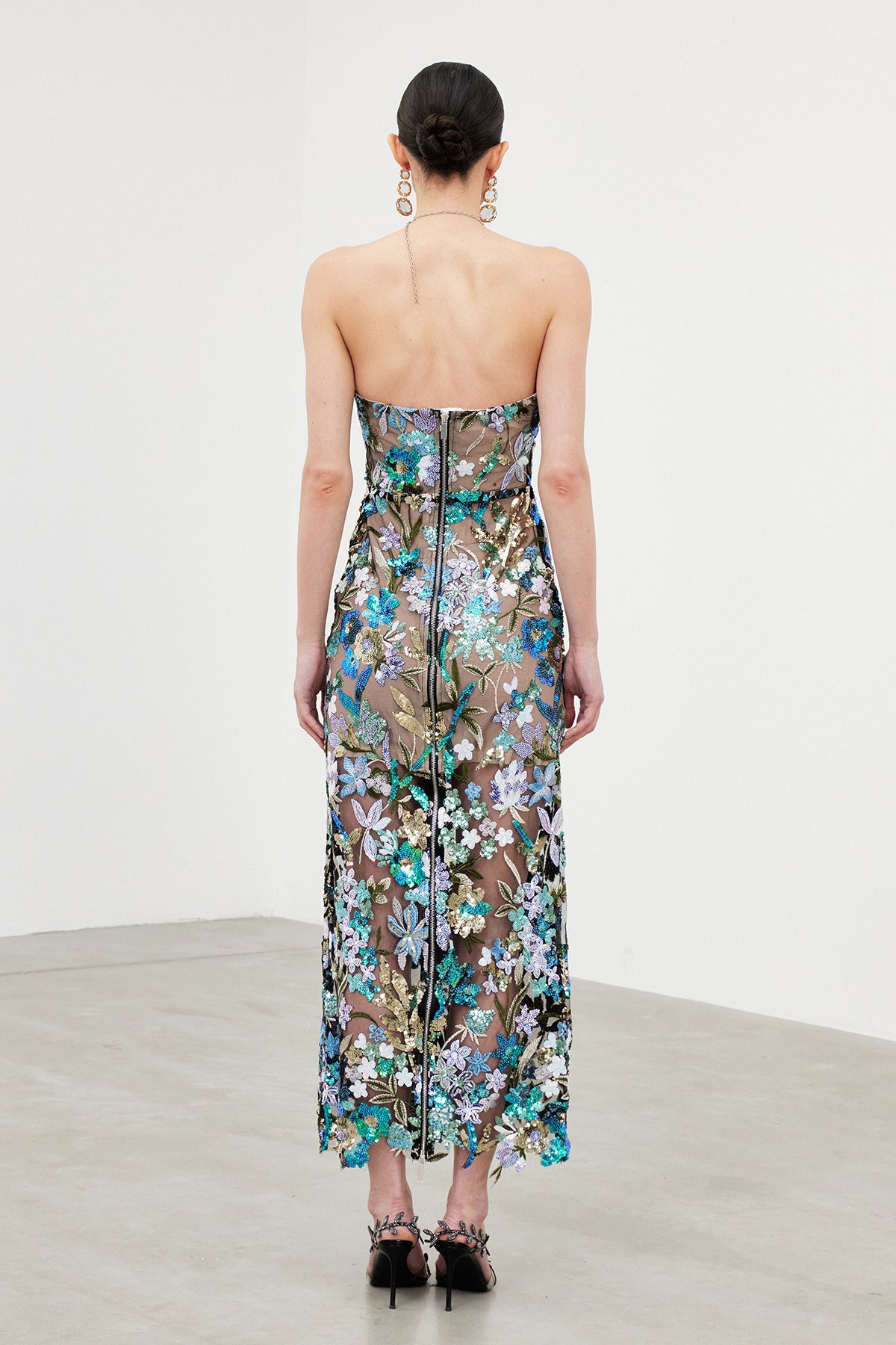 Denica Mesh Sequin Maxi Dress