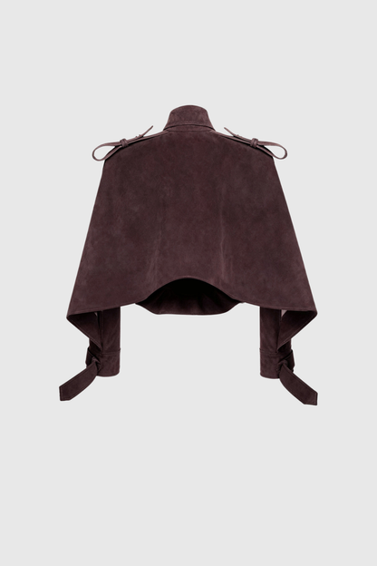 Dillon Lapel Belt Suede Jacket