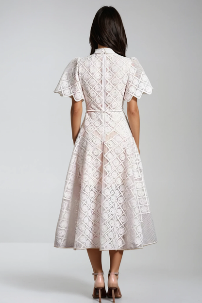 Dimitrios Flower Embroidered Midi Dress