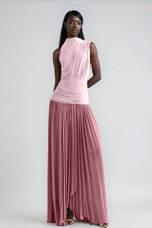 Domhnall Asymmetric Ruch  Maxi Dress