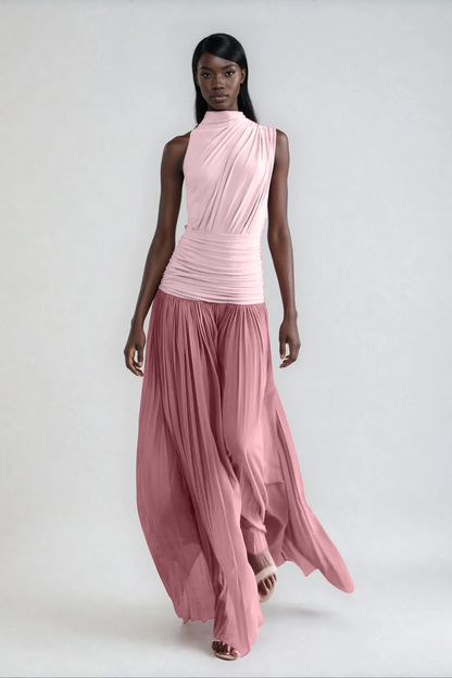 Domhnall Asymmetric Ruch  Maxi Dress