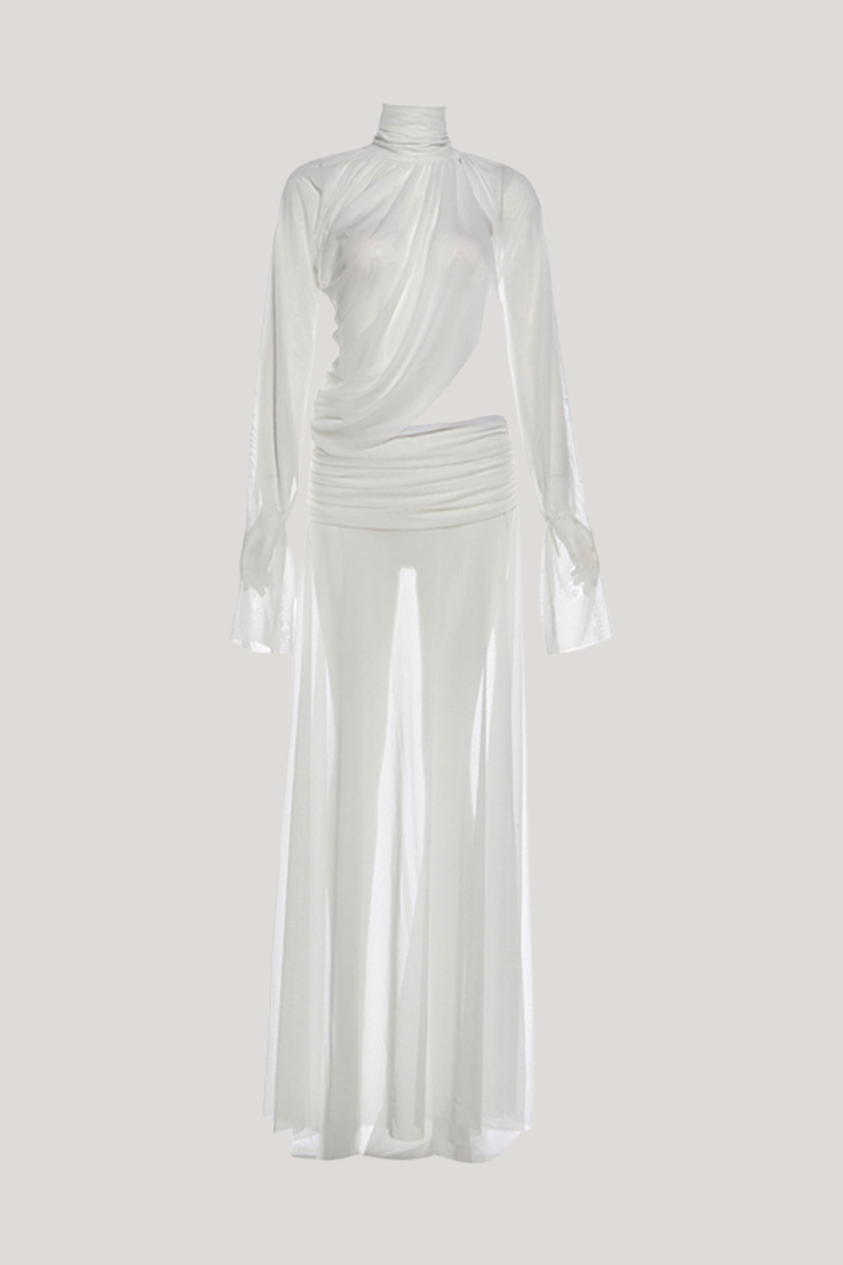 Dzhokhar Cutout Ruch Split Maxi Dress