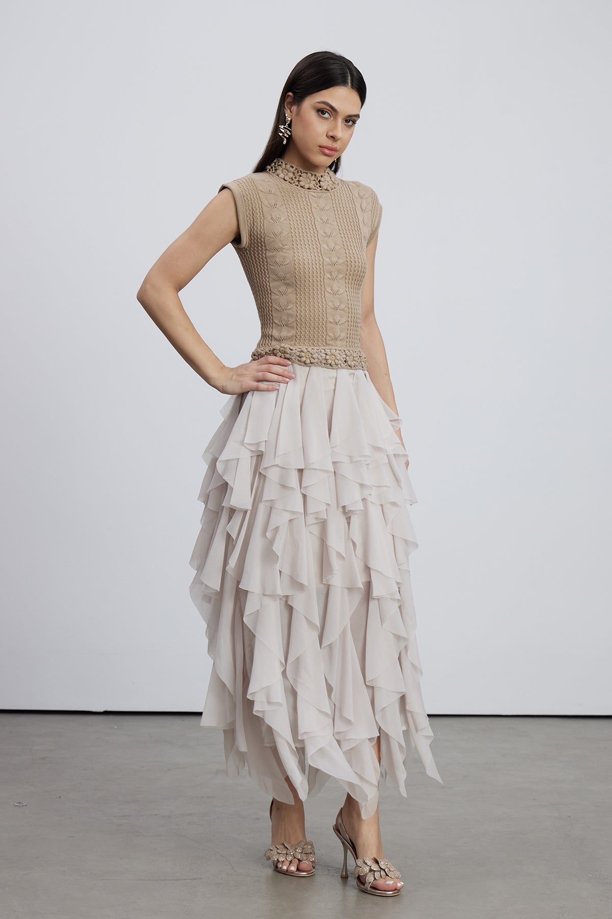 Embla Ruffle Knit Maxi Dress