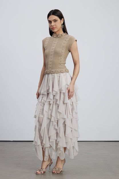 Embla Ruffle Knit Maxi Dress