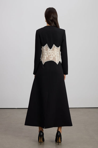 Emine Embroidered Mesh Coat