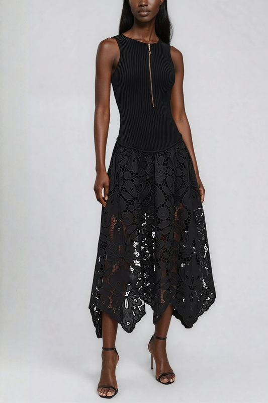 Giovannino Knit Lace Midi Dress
