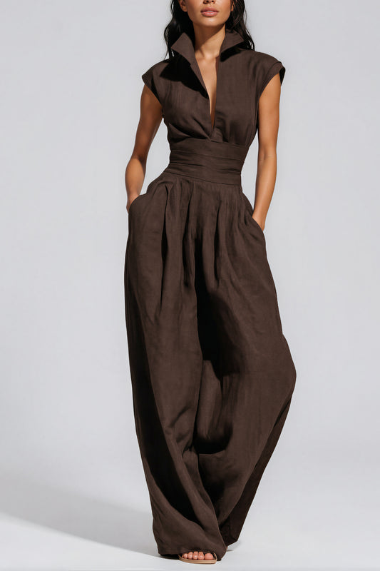 Hermanus V Neck Ruch Jumpsuit