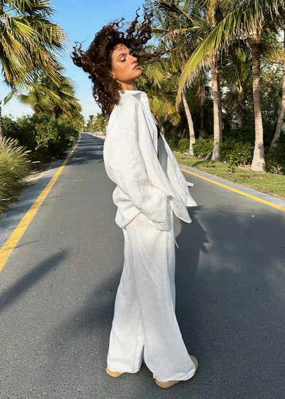 Luna Breezy Cotton Shirt & Lounge Pants Set