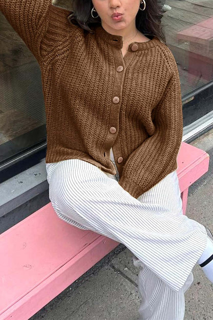 Solid Color Botton Down Cardigan