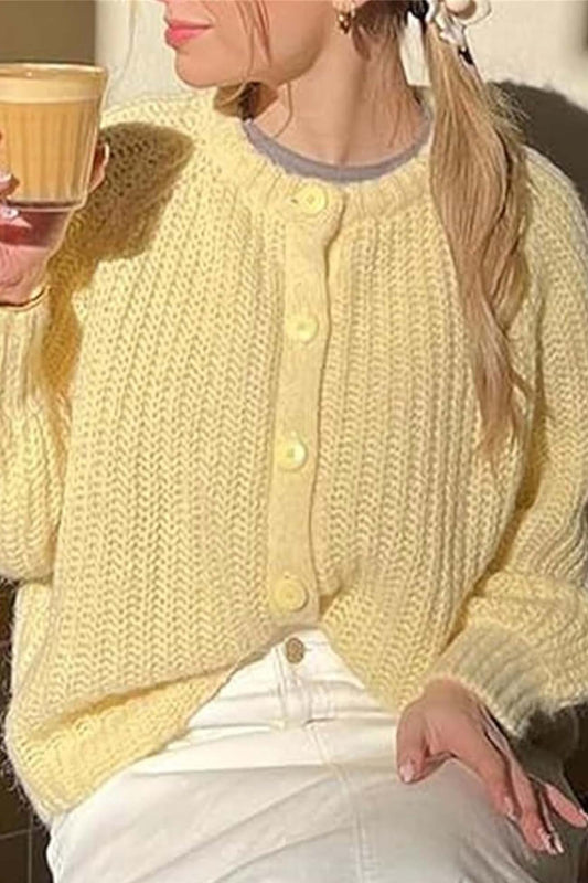 Solid Color Botton Down Cardigan